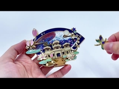 松果と弓のクリスマスの花束 冷蔵庫の磁石