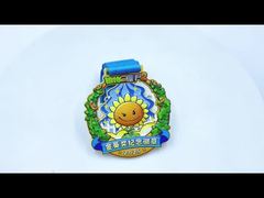 パターン付きカラースプレー付きバーチャルランニングメダル カスタムイベントメダル