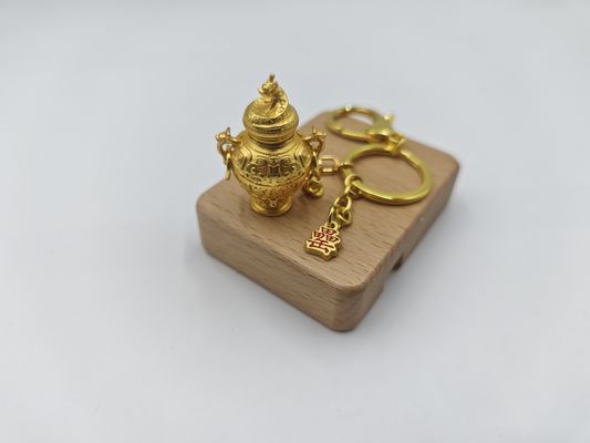 精巧 な 彫刻 版 金 塗り の 鍵 環